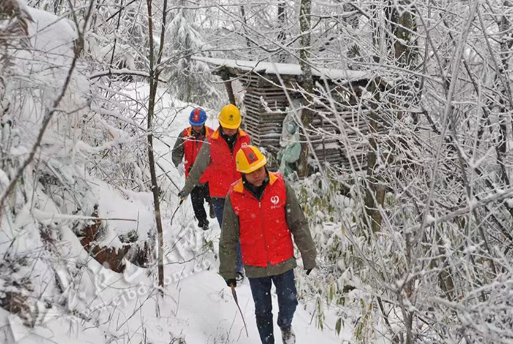 今日老区 国网湖北省巴东县供电公司冰天雪地保电忙